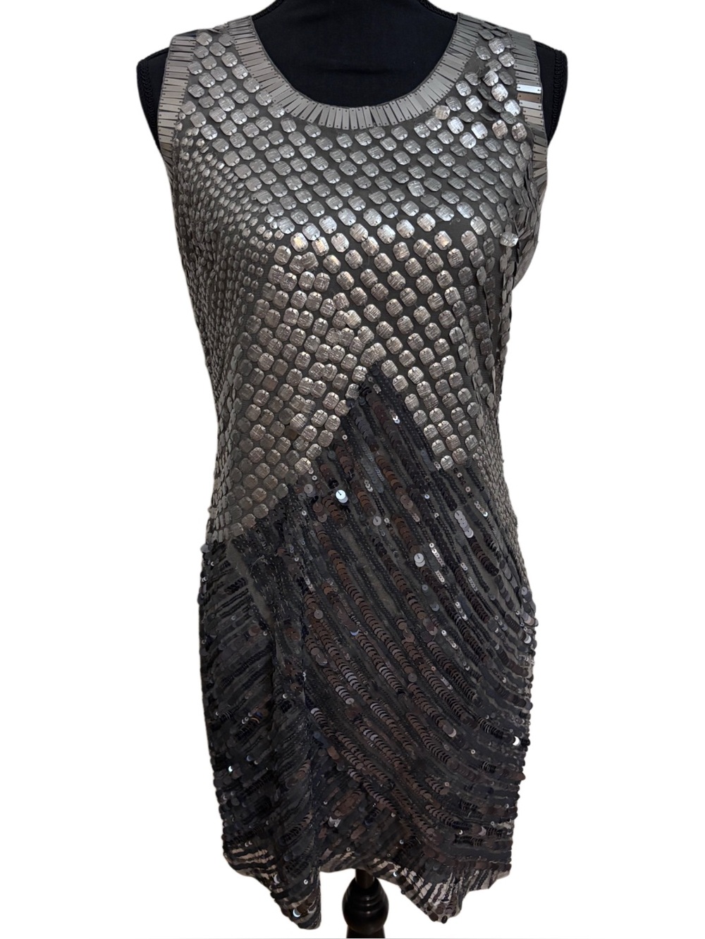 Liu Jo Sequined Metallic Sheath Dress - FLAWED - Size 8 / 44